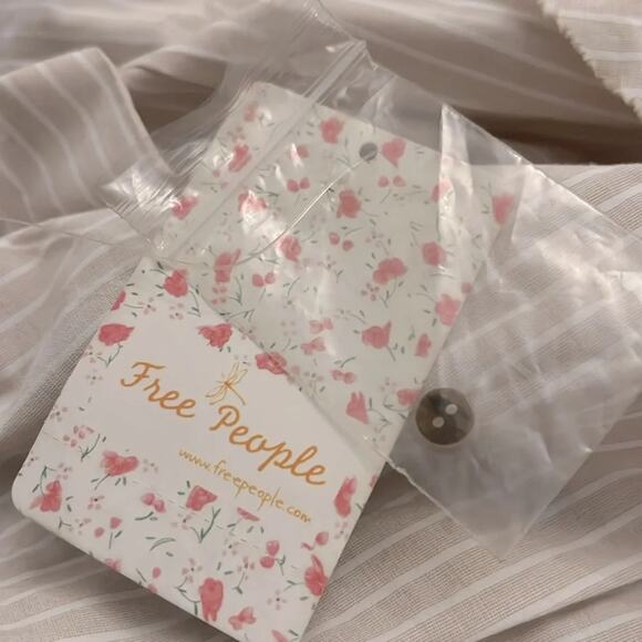 Free People good feels sleeveless peplum striped top size L NWT - Picture 10 of 11